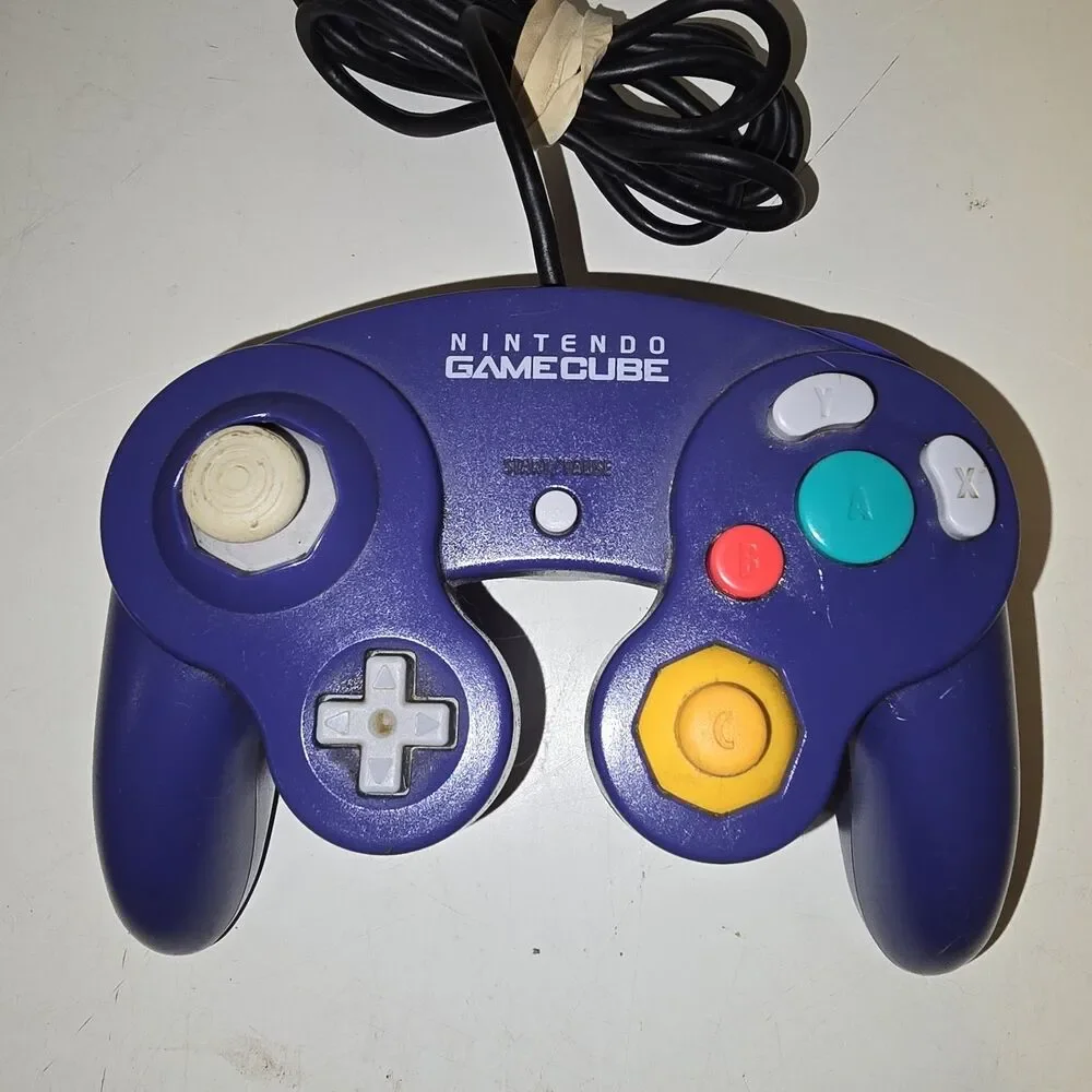 Official Nintendo GameCube Controller Purple OEM DOL-003 Authentic Tested Works